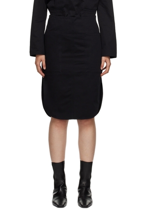TOTEME Black Curved Hem Midi Skirt
