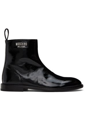 Moschino Black Crinkled Boots