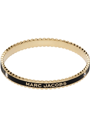 Marc Jacobs Black & Gold 'The Medallion Scalloped' Cuff Bracelet
