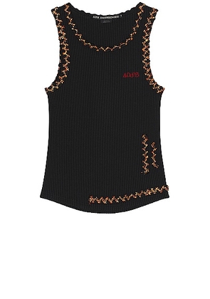 Andersson Bell June Man Waffle Sleeveless Tank in Black - Black. Size XL/1X (also in M).