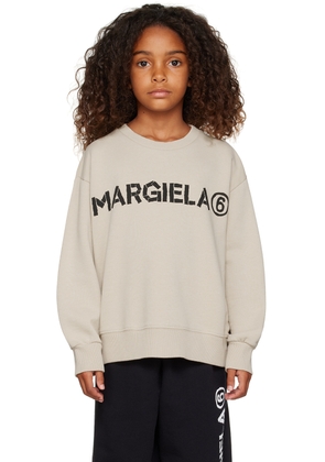 MM6 Maison Margiela Kids Beige Printed Sweatshirt