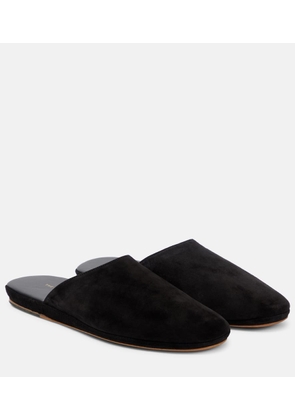The Row Franco suede slides