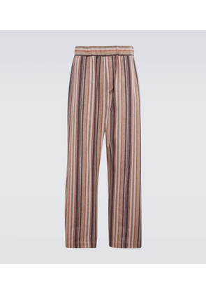 The Elder Statesman Leisure Stripe cashmere-blend pants