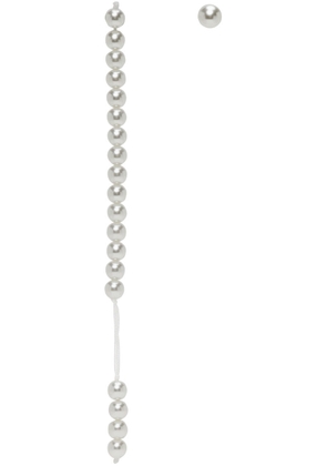 MM6 Maison Margiela White Asymmetric Pearl Earrings