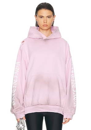 Balenciaga Medium Fit Hoodie in Light Pink & White - Pink. Size L (also in ).