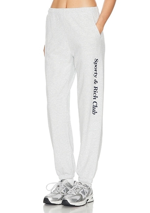 Sporty & Rich Starter Sweatpant in Heather Grey & Navy - Grey. Size L (also in M, S, XS).