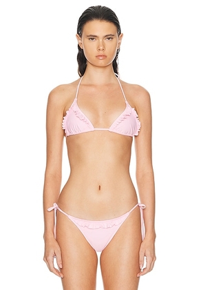 Shani Shemer Beth Bikini Top in Baby Pink - Pink. Size L (also in M, XS).