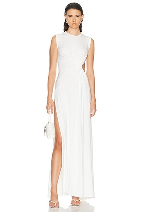 Sid Neigum Side Twist Cutout Column Dress in White - White. Size L (also in M, S, XS).