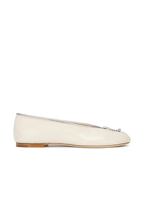 Burberry Sadler Zip Flat in Soap - Ivory. Size 36 (also in 36.5, 37, 37.5, 38, 38.5, 39.5, 40, 41).