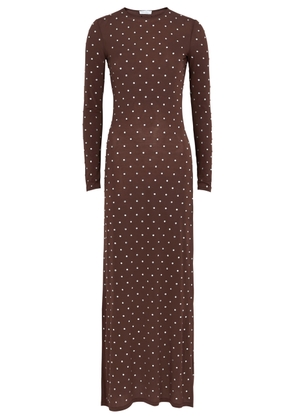 Rabanne Crystal-embellished Jersey Maxi Dress - Chocolate - 36 (UK8 / S)