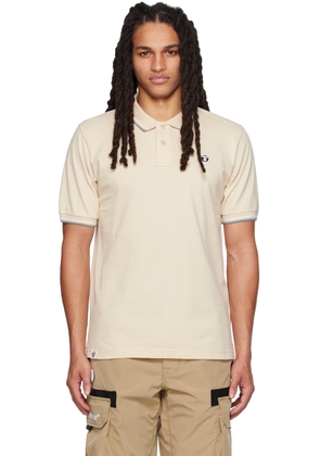 AAPE by A Bathing Ape Beige Embroidered Polo