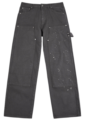 Represent Carpenter Paint-splattered Straight-leg Jeans - Grey - 32 (W32 / M)