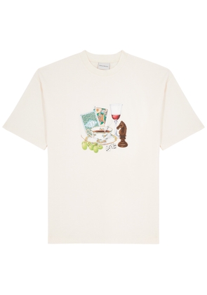 DRÔLE DE Monsieur Le Après-Midi Printed Cotton T-shirt - Cream
