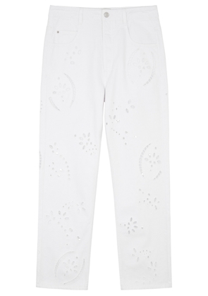 Isabel Marant Irina Eyelet-embroidered Straight-leg Jeans - White - 40 (UK12 / M)