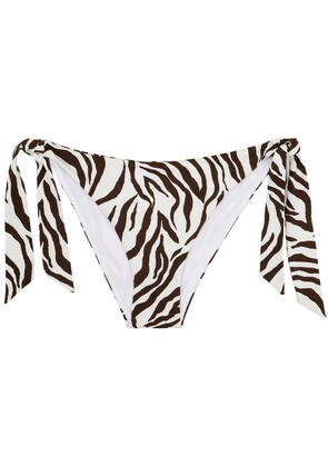 Max Mara Beachwear Silvana Zebra-print Bikini Briefs - Brown - Iii (UK12 / M)