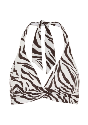 Max Mara Beachwear Alberta Zebra-print Bikini top - Brown - Iiib (UK12 / M)