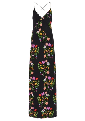 Borgo DE Nor Olive Floral-print Crepe de Chine Maxi Dress - Black - 12 (UK12 / M)