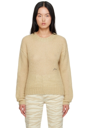 GANNI Beige Embroidered Sweater