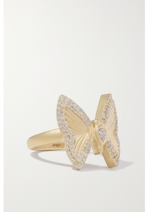 Jacquie Aiche - Small Butterfly 14-karat Gold Diamond Ring - 7