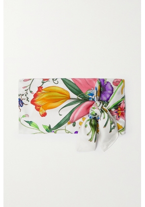 Gucci - Petit Fly Flora Floral-print Silk Scarf - White - One size