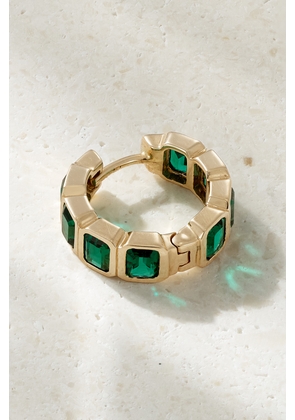 42 SUNS - 14-karat Gold Emerald Single Hoop Earring - Green - One size