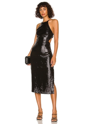 Bardot Easton Midi Sequin Dress in Black. Size M.