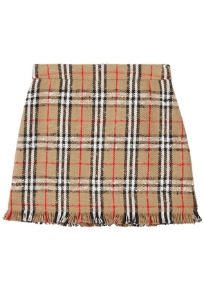 Burberry Vintage Check bouclé mini skirt - Neutrals