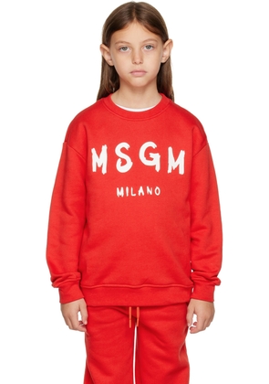 MSGM Kids Kids Red Logo Sweatshirt