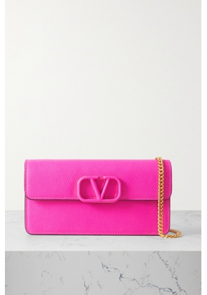 Valentino Garavani - Vlogo Textured-leather Wallet - Pink - One size