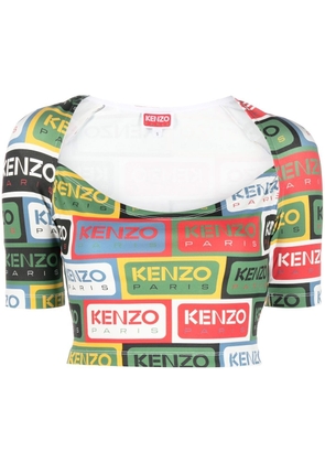 Kenzo logo-print crop top - Green