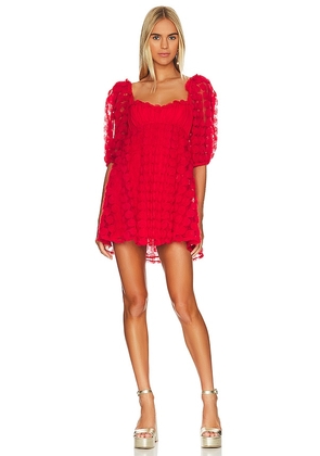 For Love & Lemons Hannah Mini Dress in Red. Size XS.