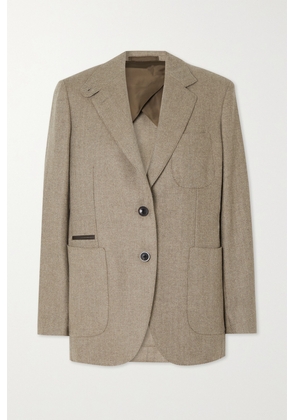 Purdey - Wool And Cashmere-blend Blazer - Brown - UK 6,UK 8,UK 10,UK 12