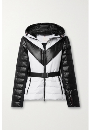 Erin Snow - + Net Sustain Kat Hooded Belted Striped Eco Sporty Ski Jacket - White - US0,US2,US4,US6,US8,US10