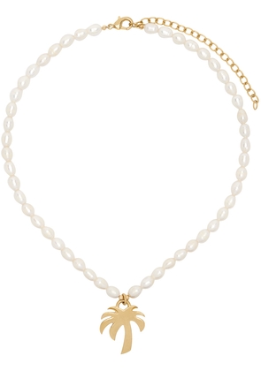 Palm Angels White Pearls Palm Necklace
