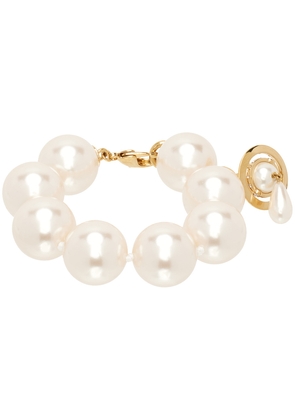 Vivienne Westwood Gold & White Giant Pearl Drop Bracelet