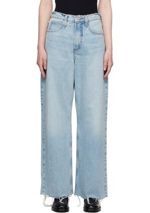 FRAME Blue 'Le High 'N' Tight Wide Crop' Jeans