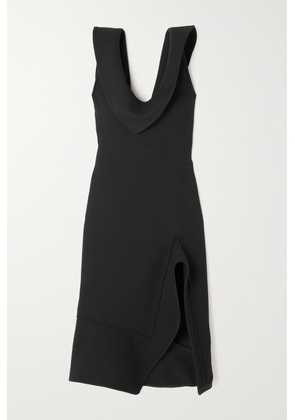 Bottega Veneta - Draped Asymmetric Twill Dress - Black - IT36,IT38,IT40,IT42,IT44,IT46