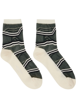 ISSEY MIYAKE Off-White Stripe Socks