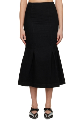 KHAITE Black 'The Levine' Midi Skirt
