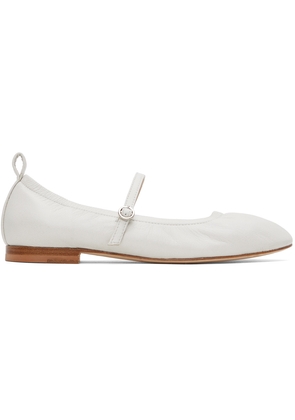 Youth Off-White Leather Ballerina Flats