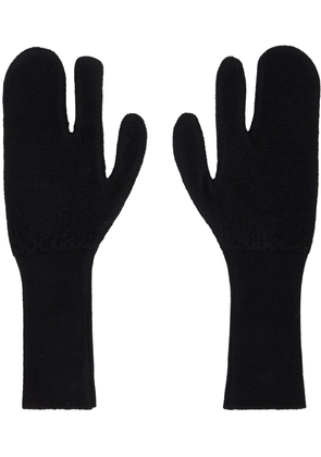 MM6 Maison Margiela Black Felted Knit Gloves
