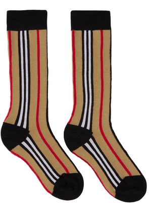 Burberry Kids Beige Icon Stripe Socks