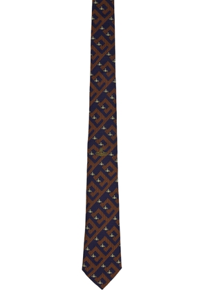 Vivienne Westwood Navy & Burgundy Orb Tie