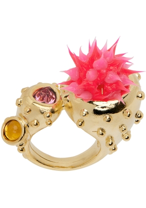 Collina Strada Gold & Pink Candy Pod Ring