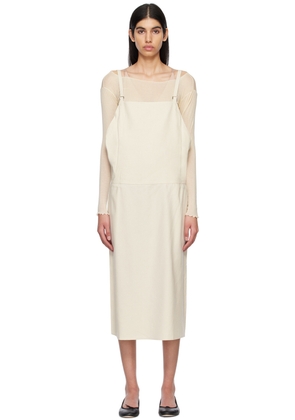 Baserange Off-White Long Strap Overall Midi Dress