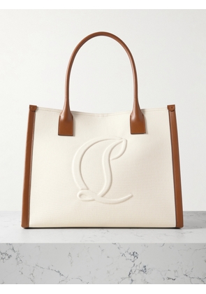 Christian Louboutin - By My Side Leather-trimmed Embossed Cotton-canvas Tote - White - One size