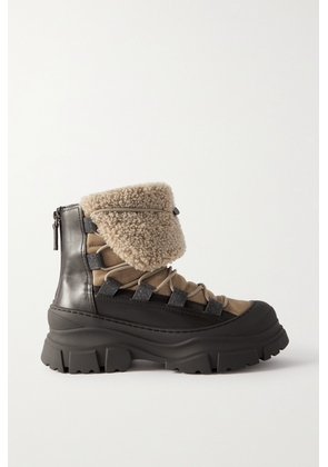 Brunello Cucinelli - Shearling-trimmed Leather And Suede Boots - Brown - IT36,IT37,IT38,IT38.5,IT39,IT39.5,IT41