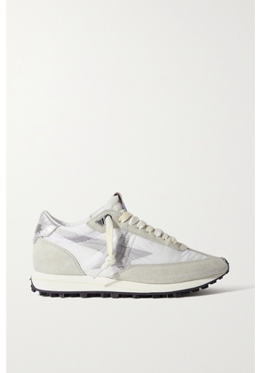 Golden Goose - Running Marathon Distressed Leather-trimmed Shell And Suede Sneakers - White - IT35,IT36,IT37,IT38,IT39,IT40