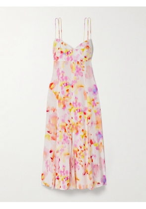 La Ligne - Luca Printed Silk Midi Dress - Pink - x small,small,medium,large,x large