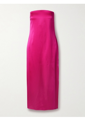 La Ligne - Strapless Silk-satin Midi Dress - Pink - US0,US2,US4,US6,US8,US10,US12